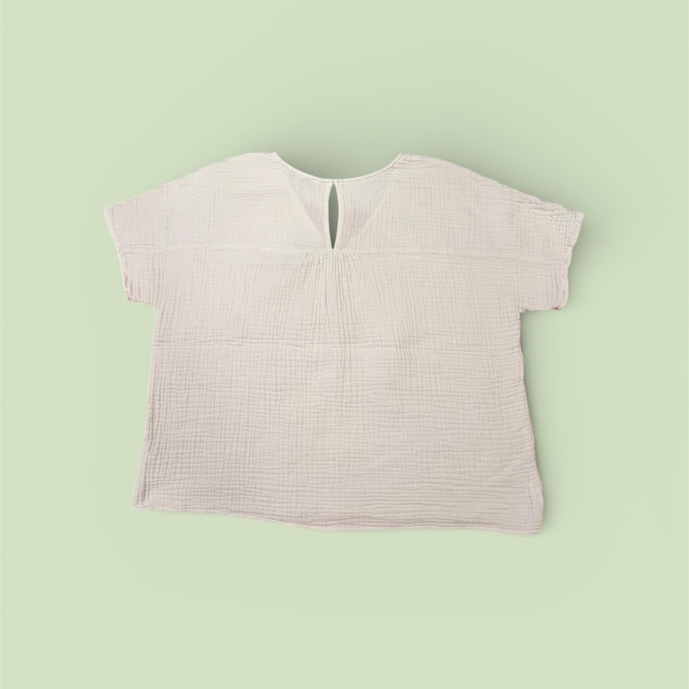 Madewell Cream Textured V-Neck Blouse - Picture 2 of 8